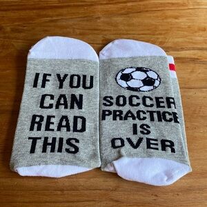 NWOT Soccer Message Socks